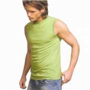 Heren t shirt mouwloos groen