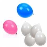 Blauwe roze en witte ballonnen pakket
