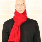 Gebreide winter sjaal rood 176 cm