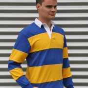Rugbyshirt blauw met geel