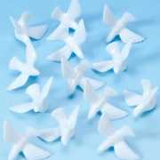 Decoratie duifjes wit 30 stuks