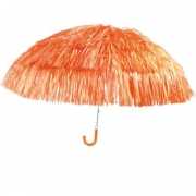 Oranje paraplu met nylon strengen