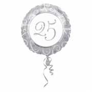 Helium ballon in zilver met 25