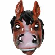 Plastic paarden masker bruin
