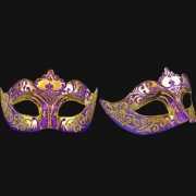 Wandversiering Italiaans oogmasker paars en goud