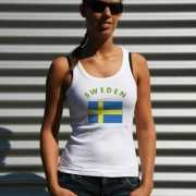 Zweedse vlag tanktop / singlet voor dames