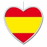 Decoratie hart met Spaanse vlag 30 cm