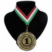 Medaille nr. 1 halslint rood wit en groen