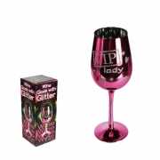 Roze wijnglas voor een VIP lady