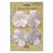 Klemmetjes met witte bloemen voor tafelkleed 4 stuks