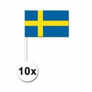 10 zwaaivlaggetjes Zweedse vlag