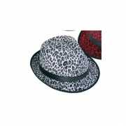 Panter print hoed wit trilby model