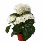 Witte kunst hortensia plant 36 cm