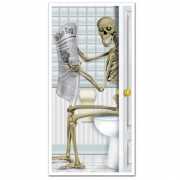 Horror deurposter skelet op toilet 76 x 152 cm