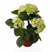 Lichtgroene kunst hortensia plant 36 cm