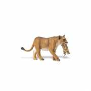 Speeldier leeuwin met welp van plastic 16 cm
