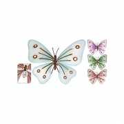 Licht gekleurde metalen vlinder 32 cm