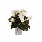 Kunstbloem witte Begonia 30 cm