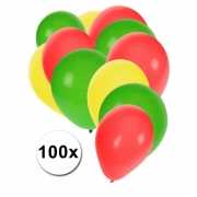 Decoratie ballonnen rood/geel/groen