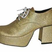 Blokhak schoenen gouden glitter