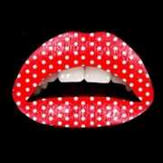 Party lip stickers rood met stippen
