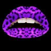 Paarse party lip stickers luipaard