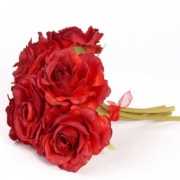 Bruiloft boeketje rode rozen 20 cm