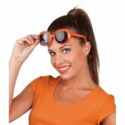 Oranje bril donkere glazen vierkant