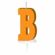 Oranje naam kaarsje letter B