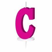 Roze naam kaarsje letter C