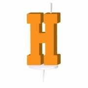 Oranje naam kaarsje letter H