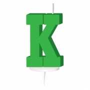 Groene naam kaarsje letter K