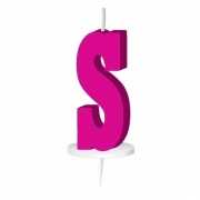 Roze naam kaarsje letter S