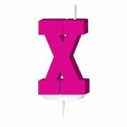 Roze naam kaarsje letter X