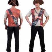 Heren t shirt met piraten opdruk 3D
