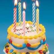 Happy Birthday kaars in de vorm van een taart