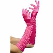 Lange party handschoenen roze