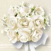 Bruiloft servetten met witte rozen 20x