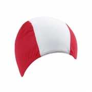 Polyester badmuts rood wit voor volwassenen