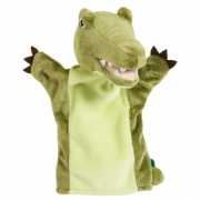 Kinder handpoppen groene krokodil 22 cm