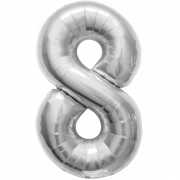 8 jaar helium ballon zilver