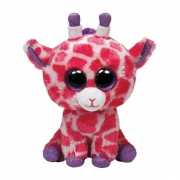 Roze Ty Beanie giraffe kinder knuffel 24 cm
