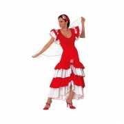 Rood met witte Flamenco verkleed jurk