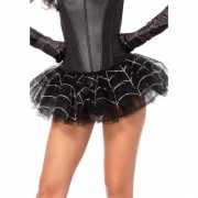 Horror petticoat zwart met spinnenweb