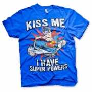Blauw Superman heren t shirt