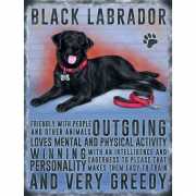 Metalen plaat zwarte Labrador