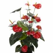 Kunst anthurium plant rood 80 cm