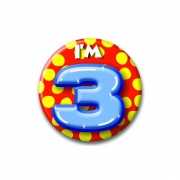 Verjaardags button I am 3