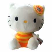 Pluche Hello Kitty knuffel oranje 35 cm
