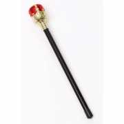 Koninklijke scepter met rode steen 45 cm